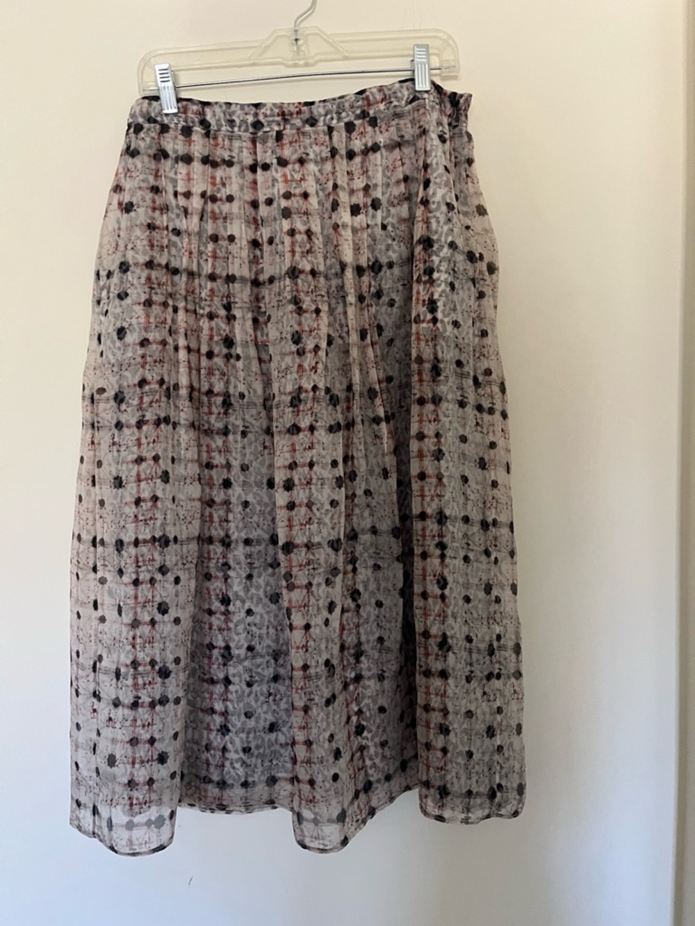 Theyskens Theory Geometric Leopard Print 100 Silk Maxi Layered Semi-Sheer Skirt - Picture 3 of 13